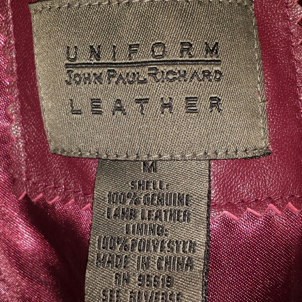 Real leather Burgundy Jacket - Picture 2 of 8